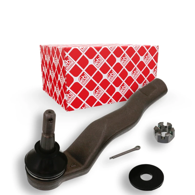 Image of FEBI BILSTEIN 43221 Track rod end Front Axle Left, with crown nut and split pin Tie Rod End (914)