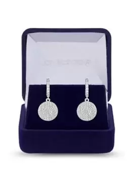 Image of Jon Richard Silver Plated Cubic Zirconia Micro Pave Disk Earrings - Gift Boxed, Silver, Women