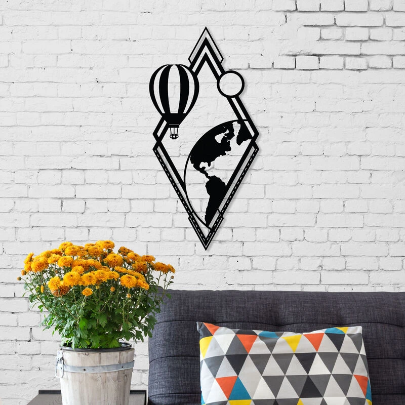 Image of DECORTIE METAL WALL ART NO:52 FROM EARTH - Black M.DK.T.13332.43