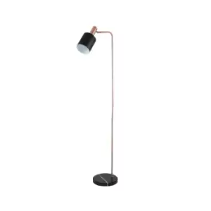 image of Black And Antique Copper Task Floor Lamp