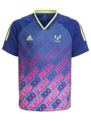 Image of Boys, adidas Messi Ic Tee, Purple, Size 13-14 Years