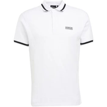 Barbour International Grid Tipped Polo Shirt - White WH12