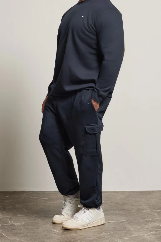Image of BadRhino BadRhino Men Elasticated Cargo Joggers in Dark Navy Size: 7-8X-Large Dark Navy 7-8XL Male 5059738057225