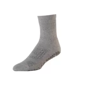 image of Base 33 Mens Gripped Crew Socks (M) (Grey)