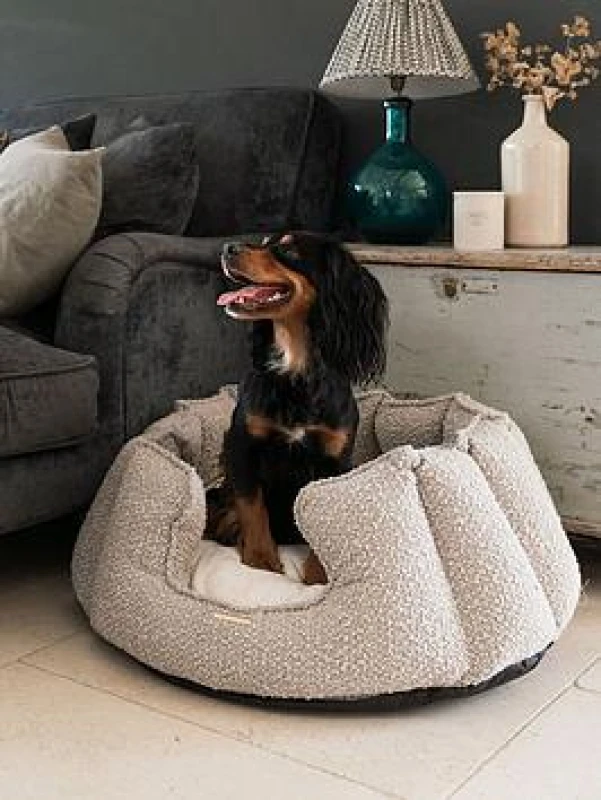 Image of Lords and Labradors High Walled Bed w/Inner Mink Boucle S, Brown 29749