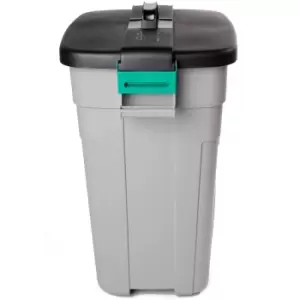 image of Addis 90L Rectangular Dustbin - Grey & Black