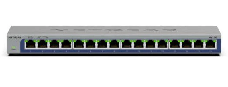 Image of Netgear Netgear GS116 Unmanaged L2 Gigabit Ethernet (10/100/1000) Black GS116-300EUS