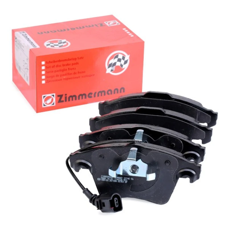 Image of ZIMMERMANN 23746.185.1 Brake pad set Front Axle, incl. wear warning contact, Photo corresponds to scope of supply Brake Pad Set,disc brake (402)