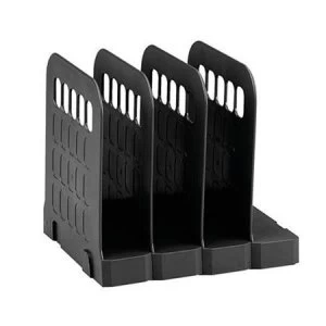 Image of Avery Standard Range 1136 Modular Interlocking Book Rack with 4 Sections Black