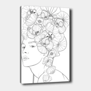 Image of MANDALA90 White Black Decorative Canvas Painting