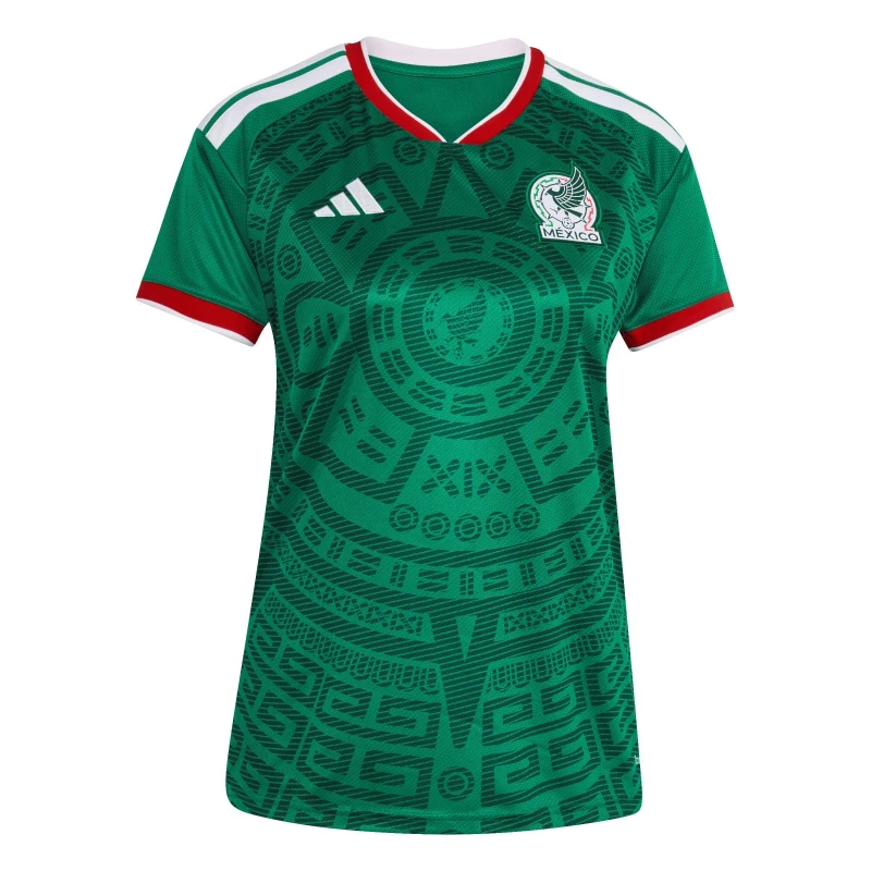 Image of adidas Mexico Home Shirt World Cup 2026 Womens Green/White female 12 (M)