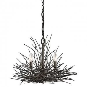 Image of 3 Light Pendant Chandelier Light Old Bronze, E14