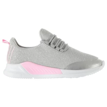 Image of Fabric Santo Childrens Trainers - Silver/Pink
