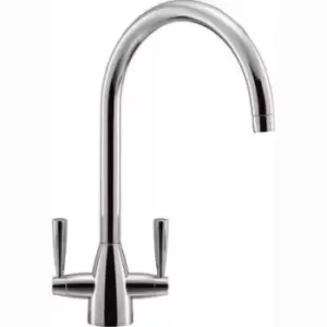 image of Franke Chrome Twin Lever Mixer Kitchen Tap - Eiger