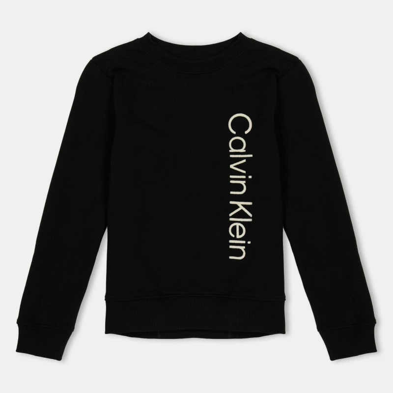 Image of Calvin Klein Jeans Kids Side Logo Crew Sweatshirt CK Black BEH male 8Y