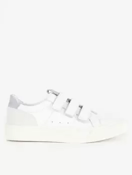 Image of Barbour Barbour Georgie Leather 3 Strap Trainer - White, Size 7, Women