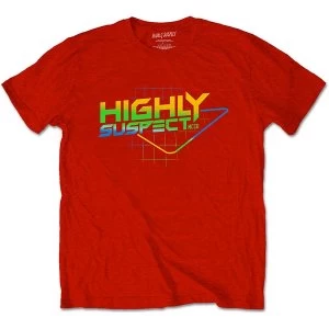 Image of Highly Suspect - Gradient Type Unisex Large T-Shirt - Red