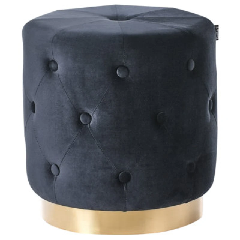 Image of Beliani Pouffe Carrollton Velvet Black
