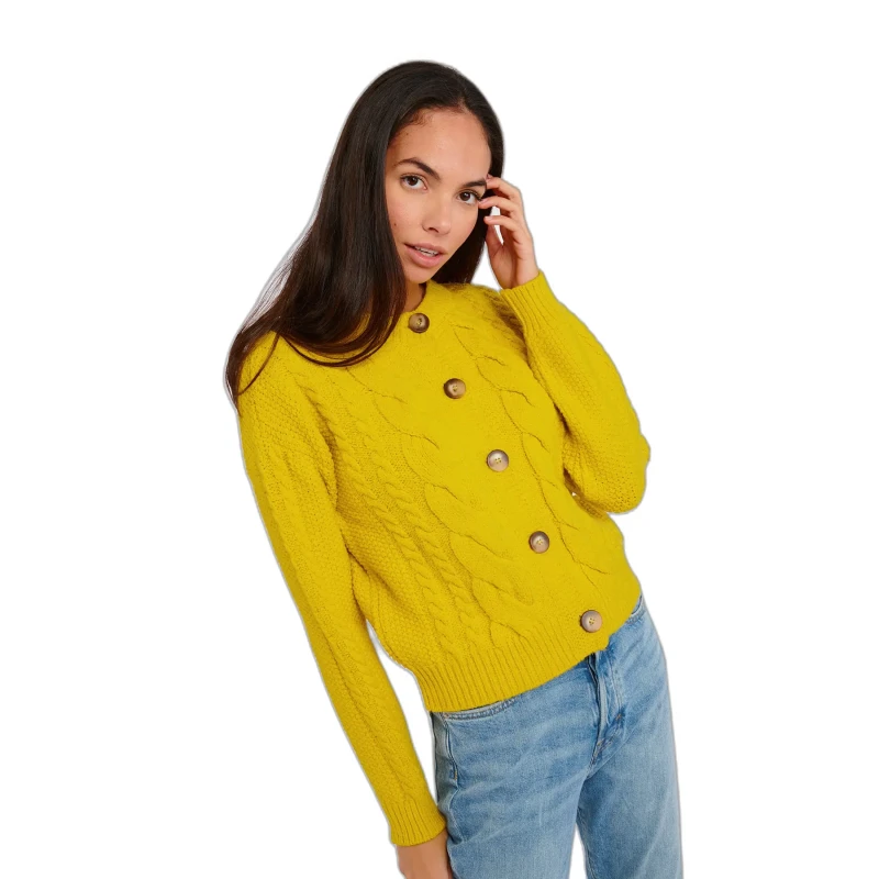 Image of banana moon Womens cardigan Banana Moon Abby Choctaw Jaune Female S