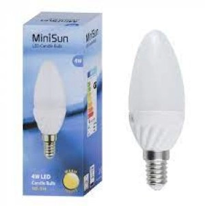 Image of MiniSun Multipack of 10 X 4W Frosted Candle LED Bulbs in Warm White wi