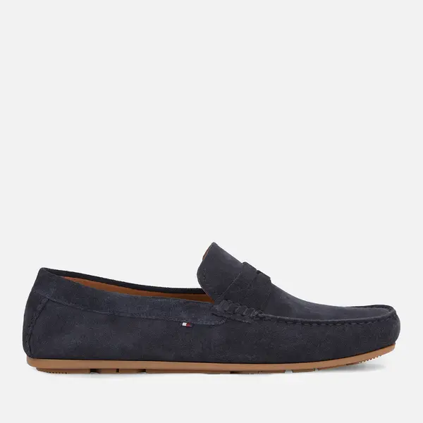 Image of Tommy Hilfiger Mens Suede Driving Shoes - UK 7 Blue Shoes male FM0FM04998 7
