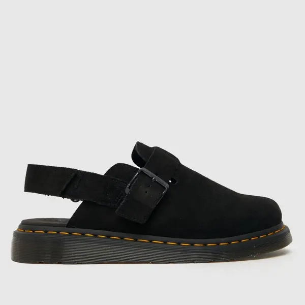 Image of Dr Martens Black Eh Suede Jorge Ii Suede Slingback Mules