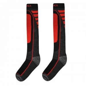 image of Nevica Meribel 2 Pack Socks Mens - Grey/Red