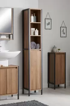 image of Lloyd Pascal Thornton Bathroom Tallboy - Brown - MDF