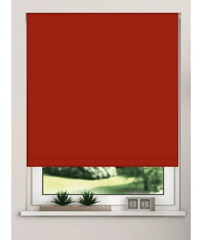 Image of New Edge Blinds Thermal Blackout Roller Blinds 175cm Drop x Width 75cm Red Size: 120cm width x 175cm drop Red Unisex 120cm width x 175cm drop