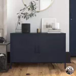 Image of Queer Eye Bradford 2 Door Metal Accent Cabinet Navy