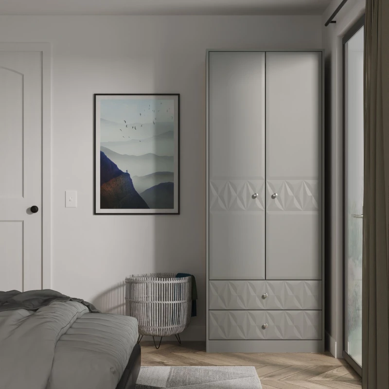 Image of Welcome Furniture Welcome Furniutre San Jose 2 Door Robe 2 Drawer Robe - Ready Assembled SJT081DGDG