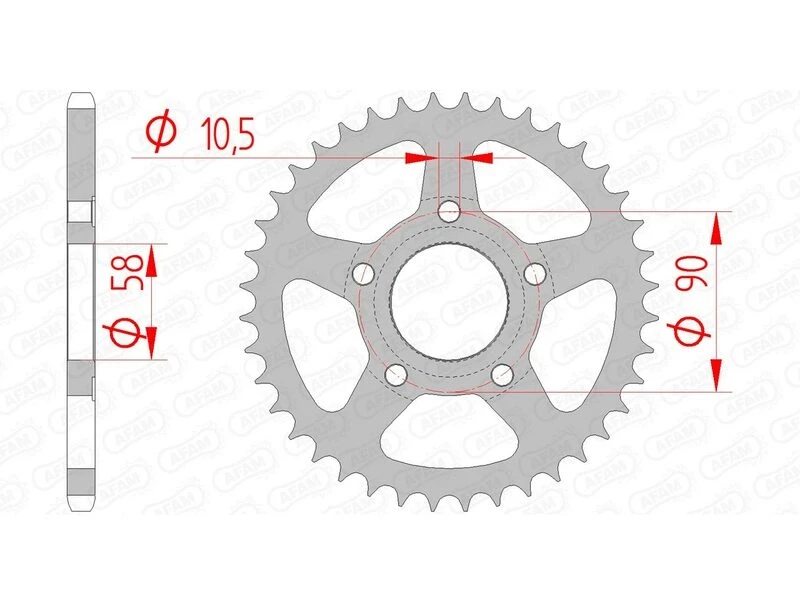 Image of AFAM 10215-44 Chain Sprocket Chain Sprocket (5479)