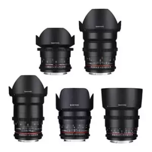 image of Samyang Canon VDSLR Digital Camera MKII Cine Lens Kit with 5 lenses an