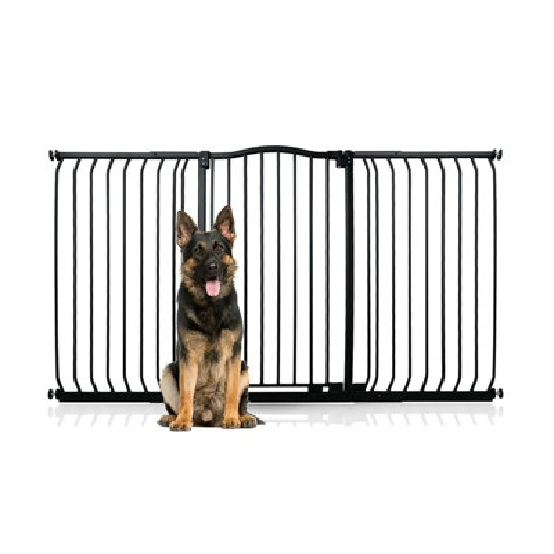 Image of Bettacare Extra Tall Curved Top Dog Gate, 161Cm - 170Cm, Matt Black, Extra Tall 100Cm In Height, Pressure Fit Pet Gate