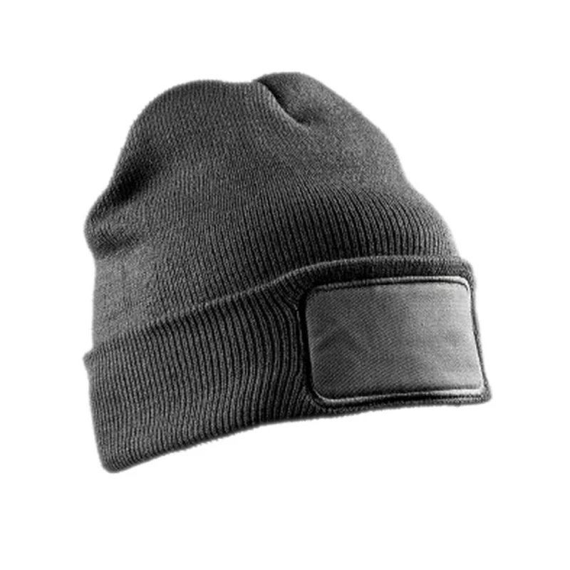 Image of Result Men Result Double Knit Printers Beanie in Grey Grey One Size Male 5059444582783