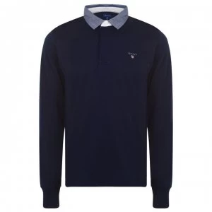 image of Gant Gant Plain Rugby Polo Mens - Navy 433