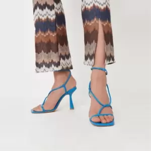 Image of Missguided Round Toe Heeled Sandals - Blue