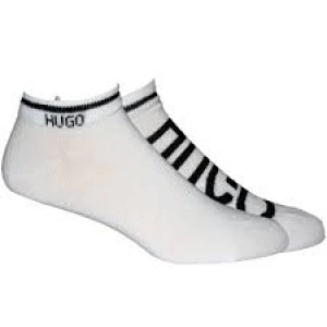 Image of Hugo Boss 2 Pack Trainer Socks White Size 43-46