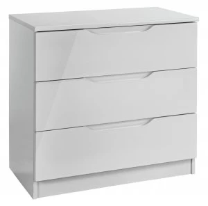 Image of Legato 3 Drawer Chest - Grey Gloss