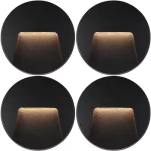Image of 4 PACK Round Outdoor IP65 Pathway Guide Light - Indirect CCT LED - Black ABS