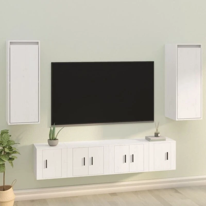 Image of VIDAXL Vidaxl - Wall Cabinets 2 pcs White 30x30x80cm Solid Wood Pine 8720286840900