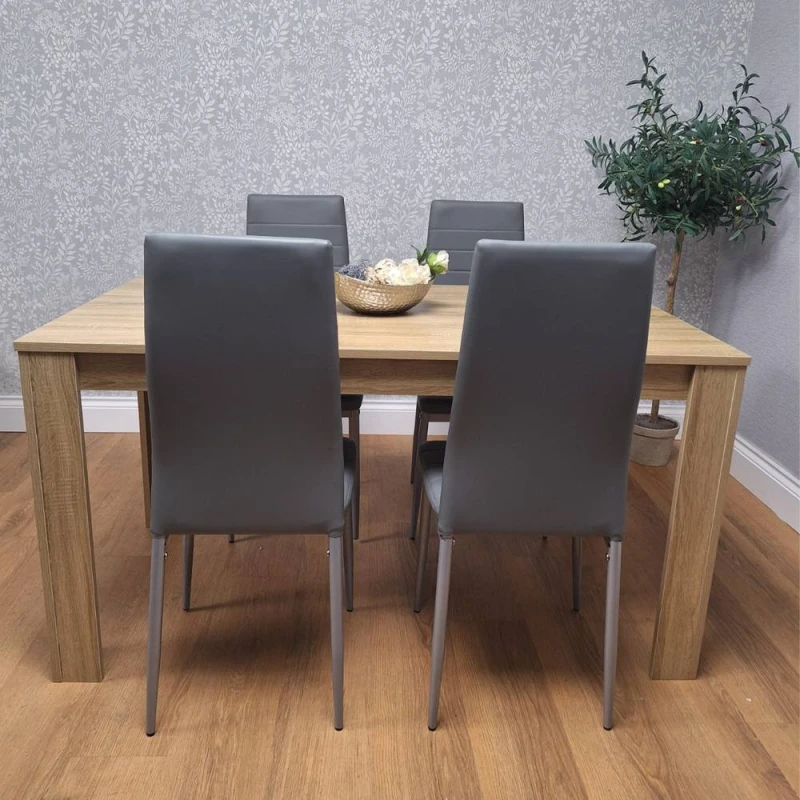 Image of KOSY KOALA Dining Table Set with 4 Chairs Dining Room and Kitchen table set of 4 Beige unisex