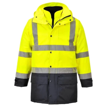 Image of Oxford Weave 300D Class 3 Hi Vis 5-in1 Executive Jacket Yellow / Navy 2XL