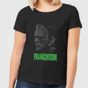 Image of Universal Monsters Frankenstein Greyscale Womens T-Shirt - Black