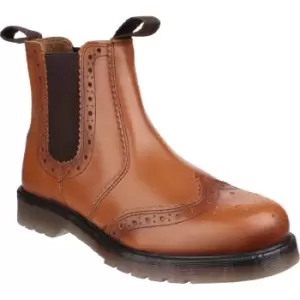 Image of Amblers Mens Dalby Pull On Brogue Boots Tan Size 11