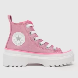 Converse Pink All Star Lugged Lift Girls Junior Trainers