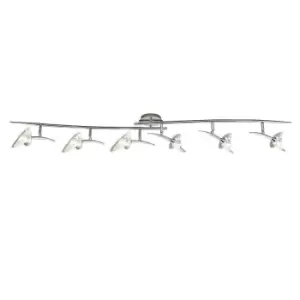 Image of Flavia Linear Spot Light 6 Light G9 With Adjustable Heads, Polished Chrome