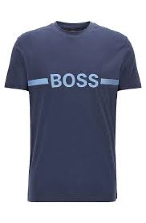 image of Hugo Boss UV Protection Beach T-Shirt Navy Size M Men