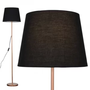 Image of Charlie Copper Floor Lamp with Black Aspen Shade