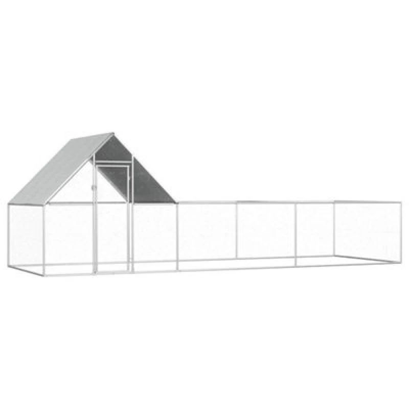 Image of VIDAXL Chicken Coop 6x2x2 m Galvanised Steel Vidaxl 144557